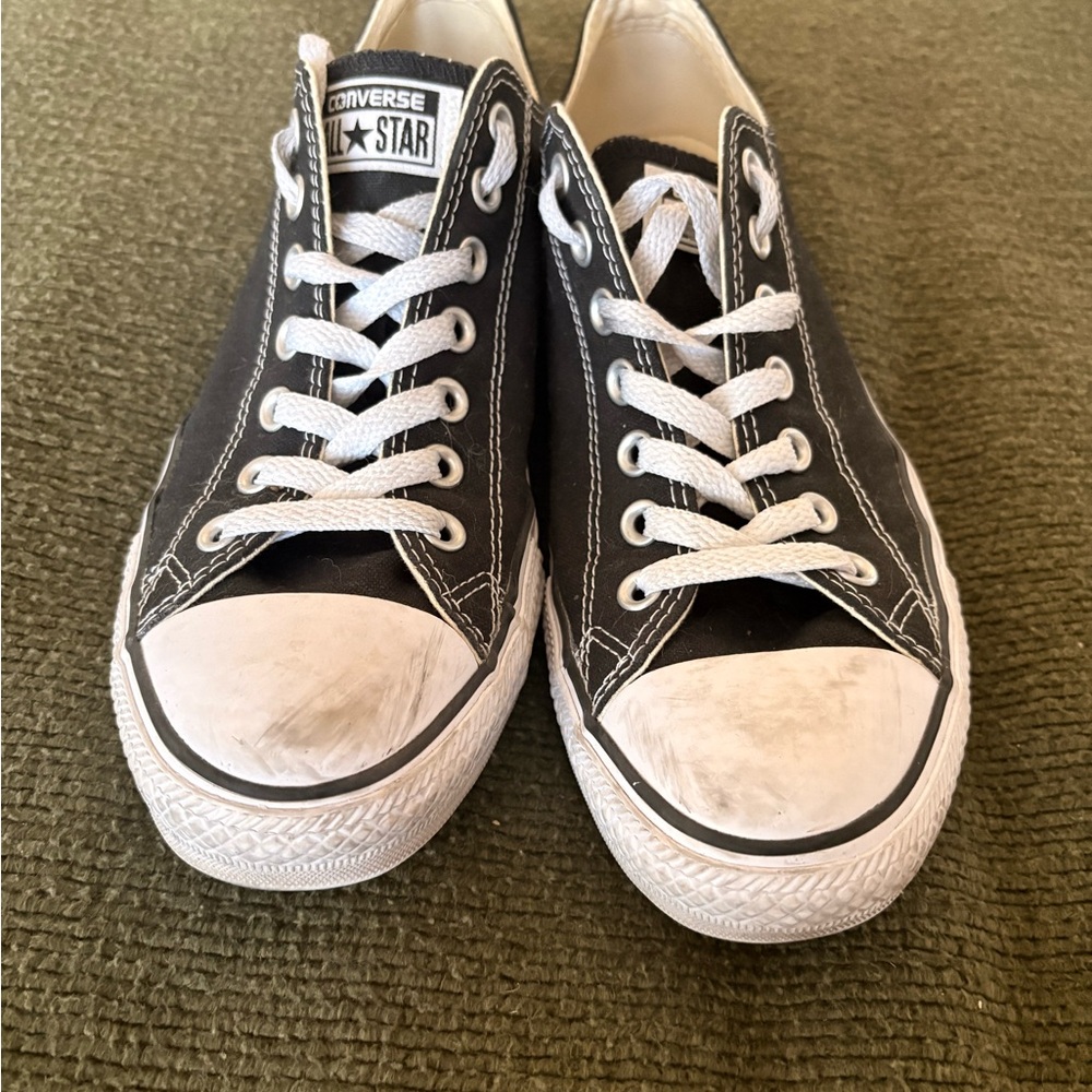 Converse Low Top Sneakers in Black and White - Picture 3 of 5